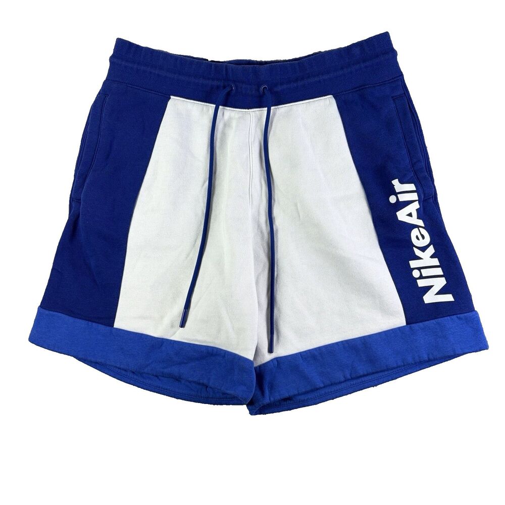 Nike Sportswear Air Fleece Shorts Mens Large Royal Blue Spell Out Training Gym